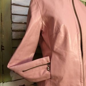 Pink or blush leather jacket medium